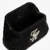 Script Monogram Raffia Clutch