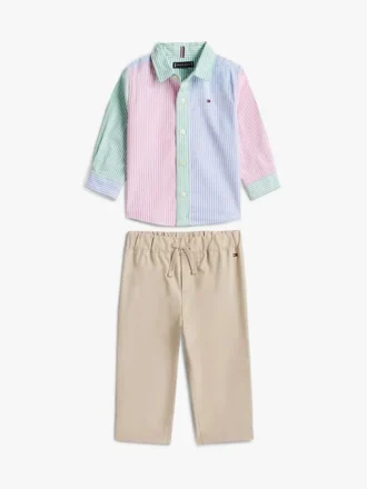 Set med randig skjorta och byxor för baby