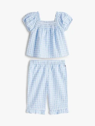 Set med rutig topp och byxor för baby