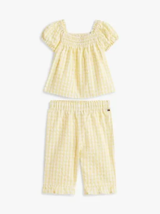 Set med rutig topp och byxor för baby