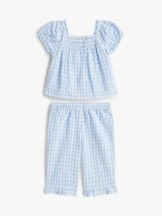 Set med rutig topp och byxor för baby