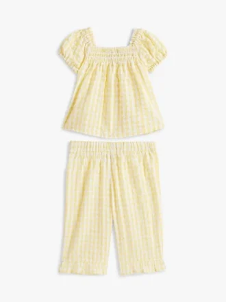 Set med rutig topp och byxor för baby