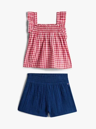 Set med rutig topp och shorts för baby