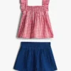 Set med rutig topp och shorts för baby Set med rutig topp och shorts för baby
