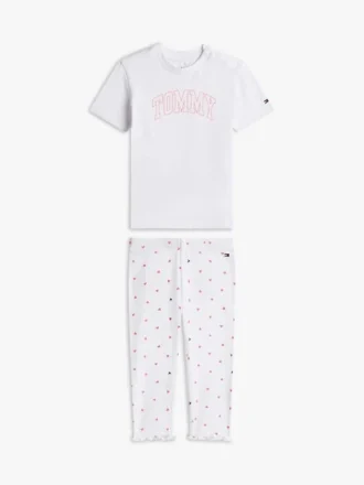 Set med T-shirt och leggings i pointelle för baby