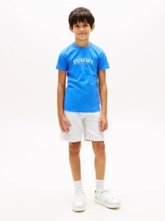 Set med T-shirt och shorts med logotyp för barn
