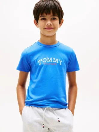 Set med T-shirt och shorts med logotyp för barn