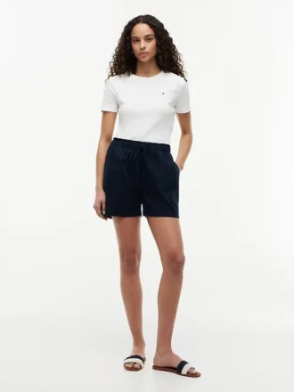 Shorts i linne-bomullsblandning