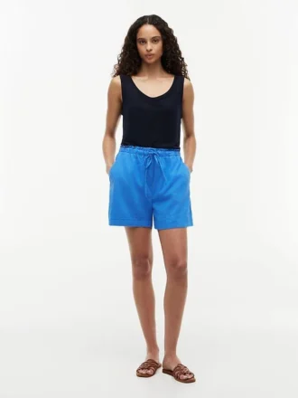 Shorts i linne-bomullsblandning