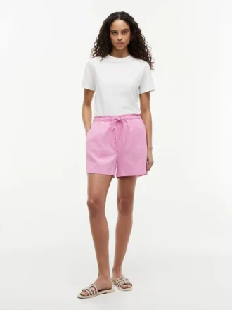 Shorts i linne-bomullsblandning
