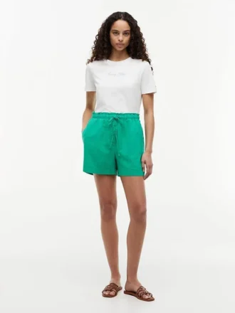 Shorts i linne-bomullsblandning