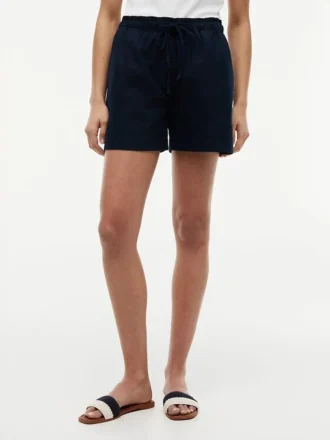 Shorts i linne-bomullsblandning