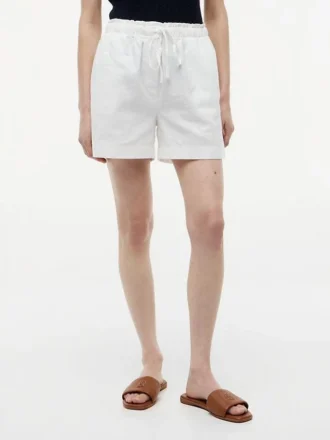 Shorts i linne-bomullsblandning