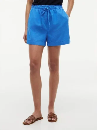 Shorts i linne-bomullsblandning