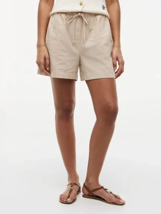 Shorts i linne-bomullsblandning