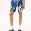 Shorts i linne-bomullsblandning med blommönster för barn
