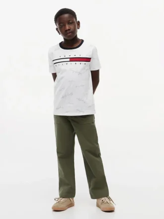 Signature Flag Stripe Logo T-shirt för barn