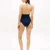 Signature Stripe Plunge Halter-baddräkt