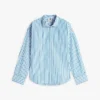 Skjorta i poplin med avslappnad randig design Skjorta i poplin med avslappnad randig design