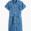 Skjortklänning i mediumtvättad denim med bälte