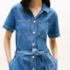 Skjortklänning i mediumtvättad denim med bälte