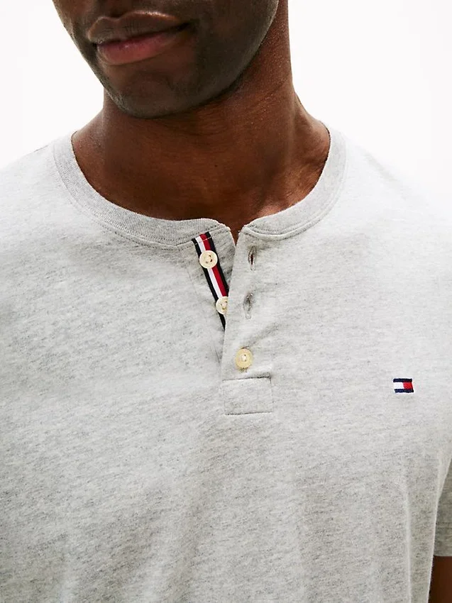 Sleepsär i mockajersey med Henley-krage Sleepsär i mockajersey med Henley-krage