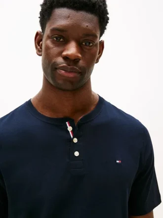 Sleepsär i mockajersey med Henley-krage Sleepsär i mockajersey med Henley-krage