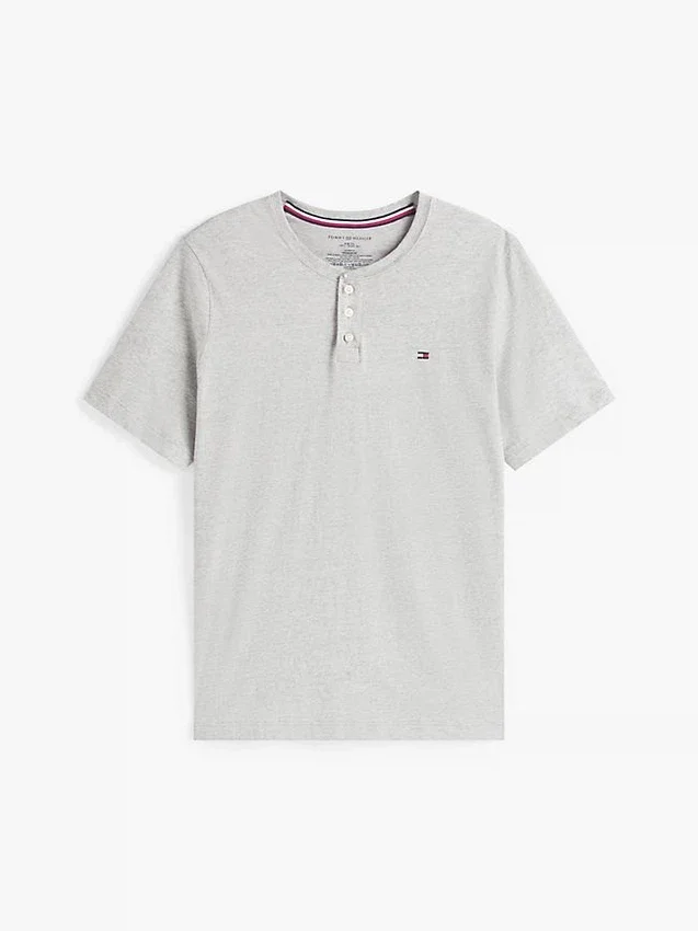 Sleepsär i mockajersey med Henley-krage Sleepsär i mockajersey med Henley-krage
