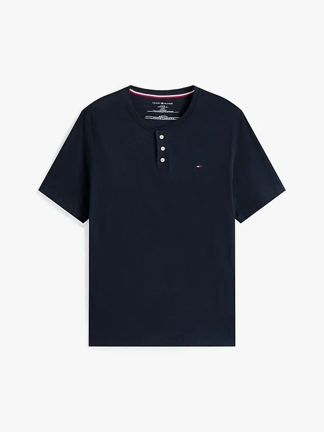 Sleepsär i mockajersey med Henley-krage Sleepsär i mockajersey med Henley-krage