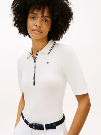 Slim Fit halvärmad polo med kontrastkant