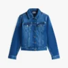 Slim Fit mörkblå stretch-jeansjacka Slim Fit mörkblå stretch-jeansjacka