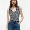 Slim Fit Nautical Gold-Button Tank Top Slim Fit Nautical Gold-Button Tank Top