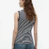 Slim Fit Nautical Gold-Button Tank Top Slim Fit Nautical Gold-Button Tank Top