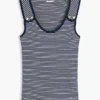 Slim Fit Nautical Gold-Button Tank Top Slim Fit Nautical Gold-Button Tank Top