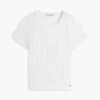 Slim Fit Pointelle T-shirt med rund hals