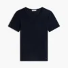 Slim Fit Pointelle T-shirt med rund hals Slim Fit Pointelle T-shirt med rund hals