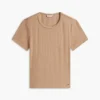 Slim Fit Pointelle T-shirt med rund hals