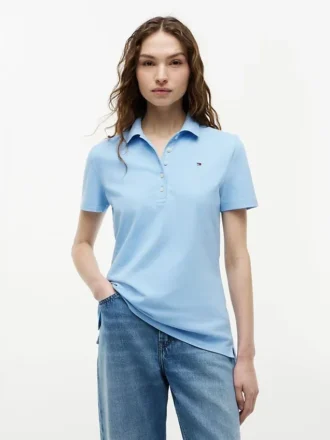 Slim Fit-polo i stretchbomull
