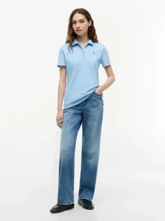 Slim Fit-polo i stretchbomull