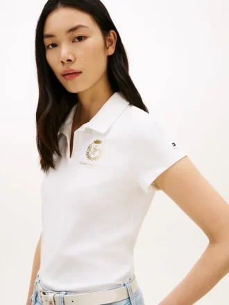 Slim Fit-polo med lagerkranslogotyp