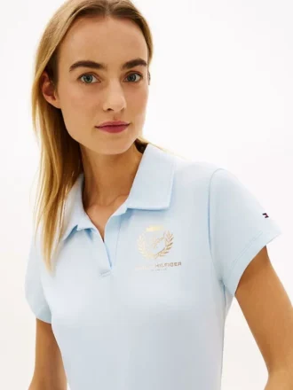 Slim Fit-polo med lagerkranslogotyp
