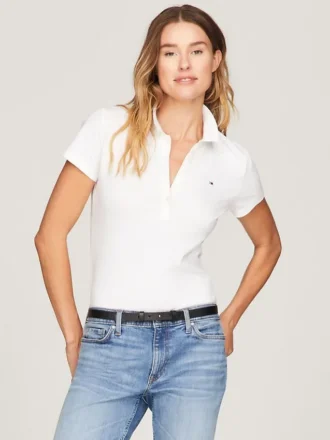 Slim Fit-polotröja i stretchbomull