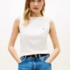 Slim Fit Rib-Knit Boatneck Tank Top