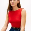 Slim Fit Rib-Knit Boatneck Tank Top