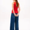 Slim Fit Rib-Knit Boatneck Tank Top