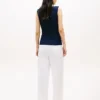 Slim Fit Rib-Knit Boatneck Tank Top