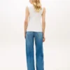 Slim Fit Rib-Knit Boatneck Tank Top