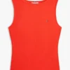 Slim Fit Rib-Knit Boatneck Tank Top