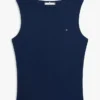 Slim Fit Rib-Knit Boatneck Tank Top