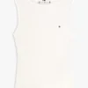 Slim Fit Rib-Knit Boatneck Tank Top
